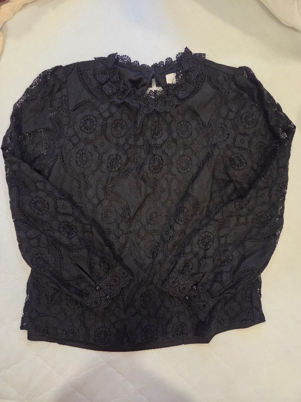 Andree by Unit Black Crochet/Lace Top - size Medium